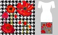 Red poppies. Party dress design. Royalty Free Stock Photo