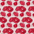 Red Poppies Seamless Pattern. Floral pattern for cover, print design. Royalty Free Stock Photo