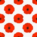 Red poppies seamless pattern