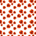 Red poppies on a white background