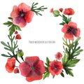 Red poppies wreath