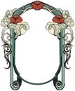 Art nouveau poppy frame, border