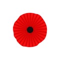 Red poppy flat icon. Stylized flower symbol.