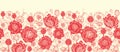 Red poppy flowers horizontal seamless pattern Royalty Free Stock Photo