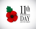 Red poppy remembrance day