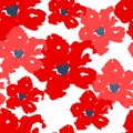 Red poppy seamless summer pattern on white vector background Royalty Free Stock Photo