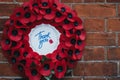 Red poppy wreath with a Royalty Free Stock Photo