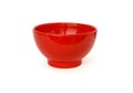 Red porcelain bowl isolated