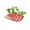Red pork fresh bacon Royalty Free Stock Photo
