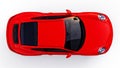 Red Porsche 911 three-dimensional raster illustration on a white background. 3d rendering.