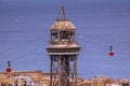 Red port cable (Transbordador Aeri del Port) in in Barcelona, Spain