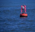 Red port channel marker buoy Royalty Free Stock Photo