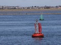 Red port and green starboard channel marker buoy Royalty Free Stock Photo