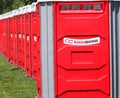 Red Porta-Potties