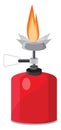 Red portable burner, icon