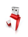 Red Portable Flash Usb Drive Memory Stick Royalty Free Stock Photo