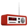 Red portable transistor radio