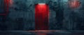 Red Portal to Dystopia - A Minimalist Enigma. Concept Abstract Art, Dystopian World, Red Color