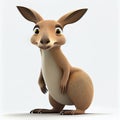 Red cartoon kangaroo on white background. Royalty Free Stock Photo