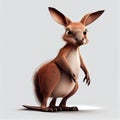 Red cartoon kangaroo on white background. Royalty Free Stock Photo