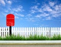 Red post box Royalty Free Stock Photo