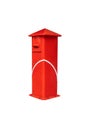 Red post box,isolated on white background with clipping path