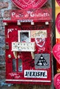 A red post box at Juliet house Casa di Giulietta, Verona, Italy Royalty Free Stock Photo