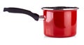 Red pot with black pen isolated on white Royalty Free Stock Photo