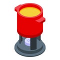 Red pot fondue icon isometric vector. Cooking gourmet