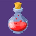 Red potion game icon vector isolated. Glass bottle Royalty Free Stock Photo