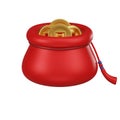 Red Pouch with Chinese Gold Coins 3D Icon Royalty Free Stock Photo