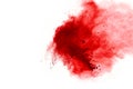 Red powder explosion isolated on white background Royalty Free Stock Photo