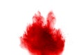 Red powder explosion isolated on white background Royalty Free Stock Photo