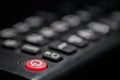 Red power button tv remote control Royalty Free Stock Photo