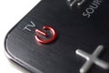 The red power button on the TV remote Royalty Free Stock Photo