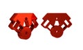 Red Power car engine icon isolated on transparent background. Royalty Free Stock Photo