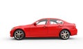 Red Power Car - Side View Royalty Free Stock Photo