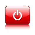 Red power glossy button sign Royalty Free Stock Photo