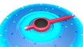 Red power indicator on blue pressure gauge, speed performance from minimum to maximum Royalty Free Stock Photo