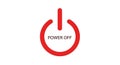 Red Power Off Icon on White Background Royalty Free Stock Photo