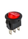 Red power switch on white background Royalty Free Stock Photo