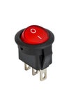 Red power switch on white background Royalty Free Stock Photo