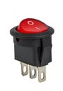 Red power switch on white background Royalty Free Stock Photo