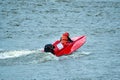 Red powerboat in Powerboat racing Royalty Free Stock Photo