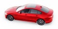 Red Premium sports sedan. 3D illustration