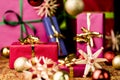 Red Present among other Gifts and Baubles Royalty Free Stock Photo