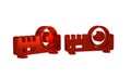 Red Presentation, movie, film, media projector icon isolated on transparent background.