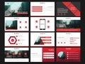 Red Presentation templates elements on a white background. Vector infographics. Use in Presentation, flyer and leaflet,