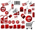 Red price tags Royalty Free Stock Photo