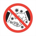 No handshake icon. Vector illustration isolated on white background. Royalty Free Stock Photo